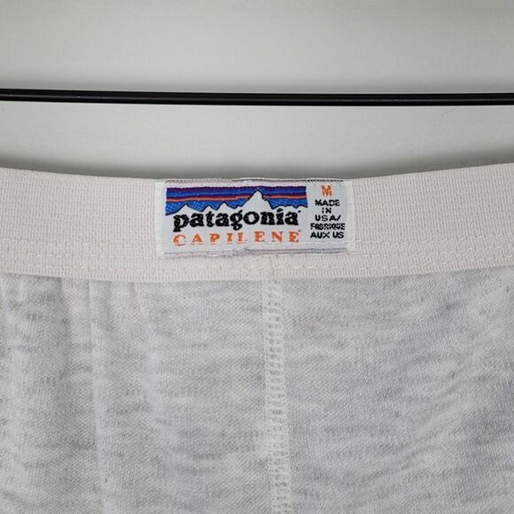 Patagonia Size M Vintage Capilene Base Layer Bottom Pants Light Gray Heathered - Picture 12 of 12